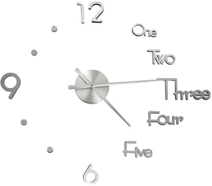 VidaXL Lumarko Zegar ścienny 3D, nowoczesny design, srebrny, 100 cm, XXL 325158 VidaXL - Zegary - miniaturka - grafika 6