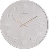 Zegary - Nextime Zegar ścienny "Wood Wood Big" biały by 3095 WI - miniaturka - grafika 1
