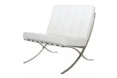 Fotele - D2.DESIGN Fotel BA1 biała eko skóra 99148 - miniaturka - grafika 1