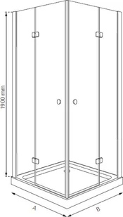 Durasan Livorno DUO SQUARE ND 90x90 - Kabiny prysznicowe - miniaturka - grafika 2