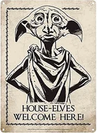 Zabawki kreatywne - Half Moon Bay Tabliczka blaszana Harry Potter House Elves Welcome Here 20 x 30 cm HMB - miniaturka - grafika 1
