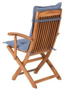 Beliani Zestaw 2 krzeseł ogrodowych drewnianych z niebieskimi poduszkami MAUI - Fotele i krzesła ogrodowe - miniaturka - grafika 6