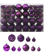 Bombki - vidaXL vidaXL Zestaw bombek, 100 elementów, fioletowy - miniaturka - grafika 1