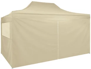 vidaXL Rozkładany namiot z 4 ścianami bocznymi 3x4,5 m, kremowy 42513 - Pawilony ogrodowe - miniaturka - grafika 7