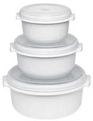 Pojemniki kuchenne - Emsa 450051200 pojemnik kuchenny z pokrywką do mikrofali, z tworzywa sztucznego, pojemność: 0,5 l, biały, 0.5/ 1/ 1.5 L 459061200 - miniaturka - grafika 1