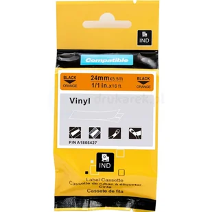 DYMO strefadrukarek.pl Taśma 1805427 winylowa 24mm x 5.5m pomarańczowa czarny nadruk - zamiennik | OSZCZĘDZAJ DO 80% - ZADZWOŃ! 730 PROMOCJA! RH-1805427 - Dodatki do drukarek i skanerów - miniaturka - grafika 2