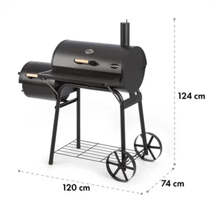 Klarstein Beef Brisket smoker grill wędzarnia termometr kółka osłona, czarny GQ8-Beef Brisket - Grille Klarstein Beef Brisket smoker grill wędzarnia termometr kółka osłona, czarny GQ8-Beef Brisket - Grille - miniaturka - grafika 9