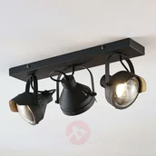 Lampy sufitowe - Lampenwelt com Spot sufitowy Henega, reflektor, czarny, 3-pkt. - miniaturka - grafika 1