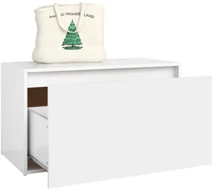 VidaXL Lumarko Ławka do przedpokoju, 80x40x45 cm, biała, płyta wiórowa 808666 VidaXL - Ławki do przedpokoju - miniaturka - grafika 4