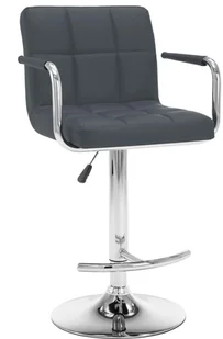 vidaXL Stołki barowe, 2 szt., szare, sztuczna skóra - Taborety i hokery - miniaturka - grafika 2