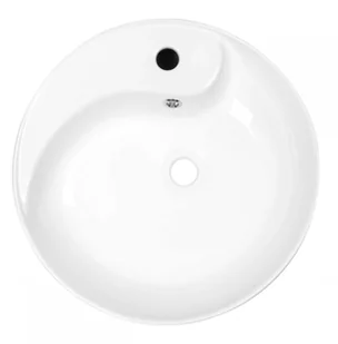 Novoterm Umywalka nablatowa 46,5x14 cm z otworem na baterię z przelewem BIAŁA KR 09 - Umywalki - miniaturka - grafika 3