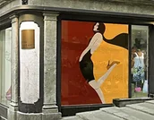 Inne - Apalis XXL Obraz na okno No. KS4 złote dwudziestolatka modne buty kobieta wzór stylu mody rozmiar: 270 cm x 216 cm 34270 - miniaturka - grafika 1