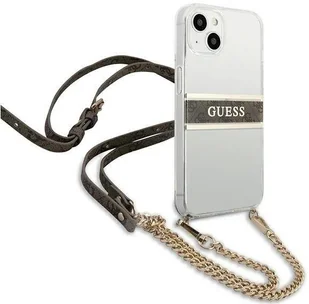 Guess GUHCP13SKC4GBGO iPhone 13 mini 5,4" Transparent hardcase 4G Brown Strap Gold Chain GUE001687-0 - Etui i futerały do telefonów - miniaturka - grafika 5