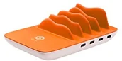 Ładowarki do telefonów - Xlayer XLayer ładowarka USB z indukcyjny Qi-powierzchnia ładunkowa 4 ports uniwersalne stacja ładująca, pomarańczowy 212733 - miniaturka - grafika 1