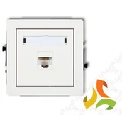 Gniazdka elektryczne - Karlik DECO Mechanizm gniazda komputerowego 1 pojedynczego 1xRJ45 kat. 5e 8-stykowy biały mat 25DGK-1 25DGK-1/KRL - miniaturka - grafika 1