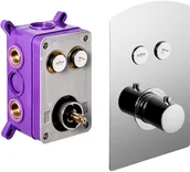 Baterie podtynkowe - CORSAN Prysznicowa bateria podtynkowa Box Adour chromowana z termostatem BT02CH - miniaturka - grafika 1