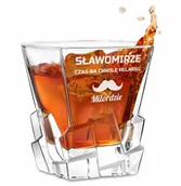 Szklanki - Murrano Szklanka do whisky z grawerem dla lenia na awans SZIB-020 - miniaturka - grafika 1