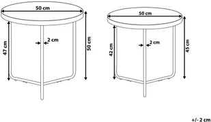 Beliani Zestaw 2 stolików kawowych jasne drewno MELODY Small and Medium - Ławy i stoliki kawowe - miniaturka - grafika 8