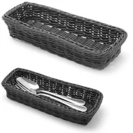 Zestawy sztućców - Hendi Koszyk na sztućce widelce noże łyżki czarny 270x100x45 mm 426098 - miniaturka - grafika 1