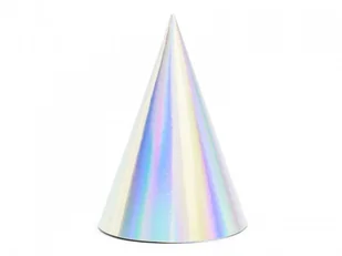 PartyDeco Czapeczki papierowe "Holograficzne", opalizujący, 6 szt CZAP6-017 - Gadżety dla niej i dla niego - miniaturka - grafika 2
