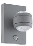 Eglo Kinkiet LAMPA zewnętrzna SESIMBA 1 96019 elewacyjna OPRAWA ogrodowa LED 7,4W z czujnikiem ruchu ścienna IP44 srebrna 96019 - Lampy ogrodowe - miniaturka - grafika 2
