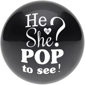 Baby shower i roczek - AMSCAN Balon olbrzym 60 cm średnicy - czarny z nadrukiem He or She$179 9905277 - miniaturka - grafika 1