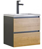 Szafki łazienkowe - Wisząca szafka łazienkowa z umywalką E5-S16 - miniaturka - grafika 1