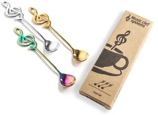 Gadget Master Muzyczne łyżeczki KLUCZ WIOLINOWY 3 szt. - Gadżety dla niej i dla niego - miniaturka - grafika 4