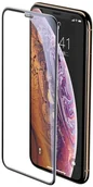 Szkła hartowane na telefon - Baseus Baseus SGAPIPH65-WA01 Szkło ochronne hartowane na cały ekran z metalową osłoną na głośnik 9H do iPhone XS Max / czarne SGAPIPH65-WA01 - miniaturka - grafika 1