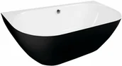 Wanny - Polysan PAGODA wanna 170x85x58cm kompozyt czarna/biała 10281 - miniaturka - grafika 1