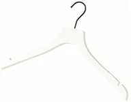 Wieszaki i stojaki - Compactor Wieszak Lotus Classic z naturalnego drewna z nacięciami szerokość 44 cm biały - miniaturka - grafika 1