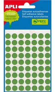 Apli Etykiety do pisania ręcznego 13mm, kółka, zielone, mini-bag 5 ark. AP2058 - Etykiety do drukarek - miniaturka - grafika 2