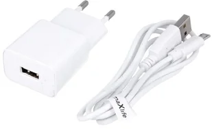 Maxlife Ładowarka Maxlife MXTC-01 USB 1A + kabel Micro WH maxlife_20191104150344 - Ładowarki do telefonów - miniaturka - grafika 2