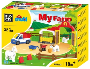 Blocki KLOCKI MUBI MOJA FARMA 31 EL 1 LUDZIK 3 ZWIERZĄTKA AUTKO MU2003 - Klocki - miniaturka - grafika 2