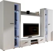 Meblościanki - Biała Meblościanka do salonu Rumba XL zestaw Mebli - miniaturka - grafika 1