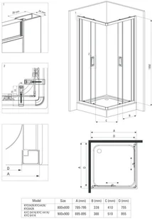Deante FUNKIA 80x80 KYC N42K - Kabiny prysznicowe - miniaturka - grafika 5