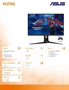 Asus 27 cali XG27AQ XG27AQ - Monitory - miniaturka - grafika 2