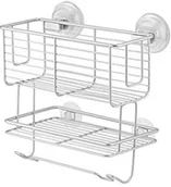 Koszyki łazienkowe - InterDesign Kosz z przyssawką -stopniowy 24429eu Classico 2 firmy , w kolorze srebrnym 24429 - miniaturka - grafika 1