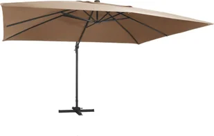 vidaXL Parasol z LED i aluminiowym słupkiem, 400x300 cm, taupe vidaXL - Parasole ogrodowe - miniaturka - grafika 2