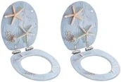 Deski sedesowe - Deski klozetowe wolnoopadające, 2 szt., MDF, wzór w rozgwiazdę - miniaturka - grafika 1