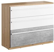 Biurka dla dzieci - Lenart Meble Komoda z szufladami PLANO PN-07 Dąb Nash + Mitu Grey + Biały PN7DBB - miniaturka - grafika 1