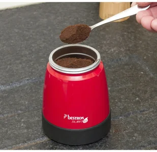 BESTRON Bestron Kawiarka do espresso 6 filiżanek, 480 W, czerwona, AES480 - Zaparzacze i kawiarki - miniaturka - grafika 3