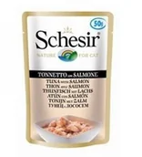 Mokra karma dla kotów - Schesir karma dla kotów saszetka tuńczyk z łososiem 50g - miniaturka - grafika 1