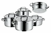 Zestawy garnków i patelni - WMF Function 4 wkładka zestaw garnków, amortyzator z 5-częściowy, Cromargan stal nierdzewna polerowana, szklaną pokrywką, do płyt indukcyjnych, nadaje się do mycia w zmywarce, czarna 761056380 - miniaturka - grafika 1