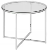 Ławy i stoliki kawowe - ACTONA Stolik okrągły Cross szkło/chromowany F-172483 - miniaturka - grafika 1