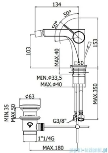 Paffoni Rock bateria bidetowa chrom RO131CR | - Baterie umywalkowe - miniaturka - grafika 2