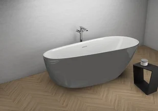 Polimat Wanna akrylowa wolnostojąca 170x85x60 cm GRAFIT połysk z syfonem ,15 lat gwarancji SHILA 00432 - Wanny - miniaturka - grafika 3