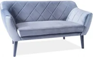 Sofy i kanapy - Signal Sofa dwuosobowa KARO 2 VELVET w kolorze szarym tap. bluvel 14, na drewnianych nogach - miniaturka - grafika 1