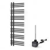 Grzejniki łazienkowe - WARMTEC Grzejnik łazienkowy elektryczny 50 x 150 cm BRILLO Warmtec antracyt/czarny BRILLO-500X1500-A-EL - miniaturka - grafika 1