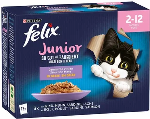 Purina Felix Junior , 12 x 85 g - 4 smaki - Mokra karma dla kotów - miniaturka - grafika 2